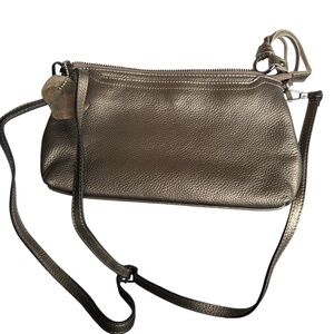 Elegant Metallic Pewter Crossbody Purse Bag